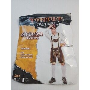 Oktoberfest Beerfest Men's Halloween Costume, Hat, Shorts, Shirt  - Size Medium